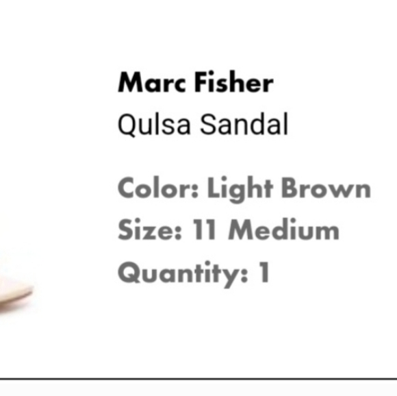 MARC FISHER LOW HELL TAN/NUDE SANDALS - Picture 2 of 4